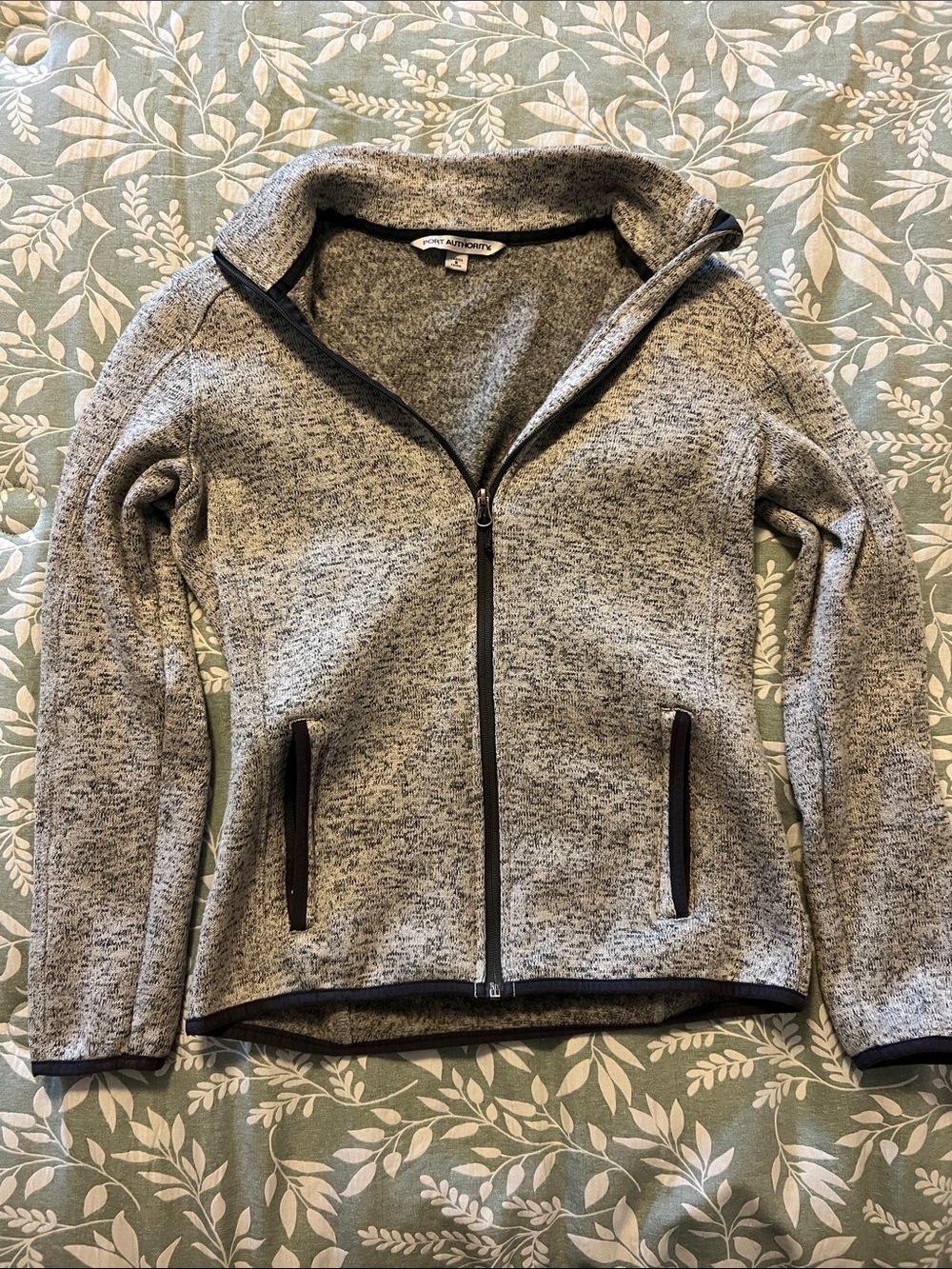 Port Authority Heather Gray Full-Zip Jacket